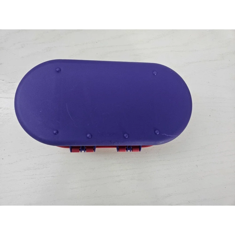 Vintage 90's Mini Organizer Jewelry Make-up Trinkets Pink And Purple‎